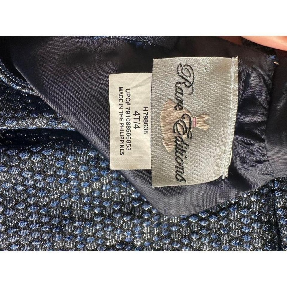 Rare Editions Girls Navy Blue Sparkle Beaded Neckline Dress‎ Size 4T - Picture 5 of 6